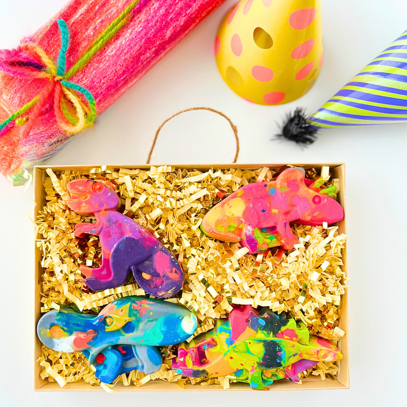 Chunky Rainbow Crayons Dinosaur Theme