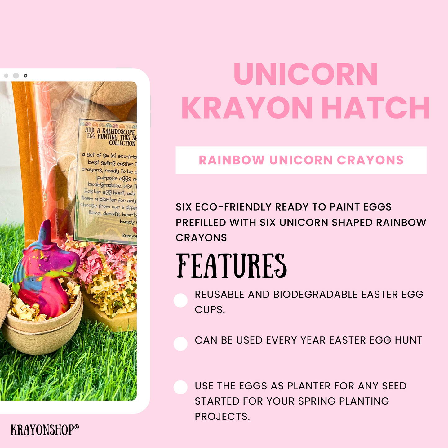 Easter Eggs With Rainbow Unicorn Crayons