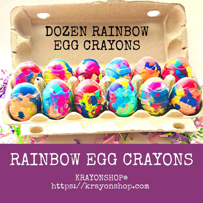 Easter Egg Crayon Gift for Kids, Rainbow Egg Crayons in A Carton