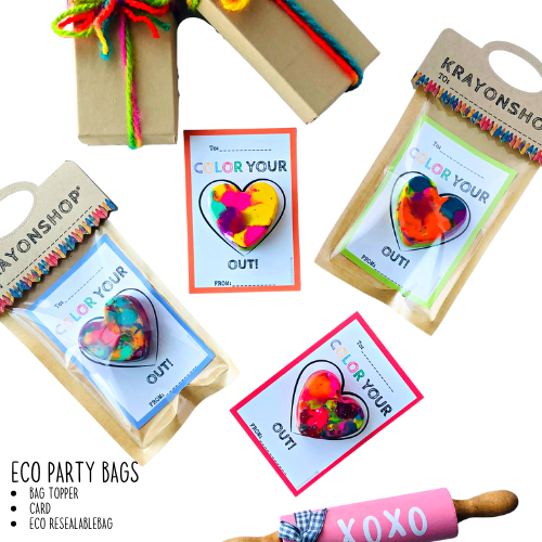 Coloring Heart Crayons Party Packs
