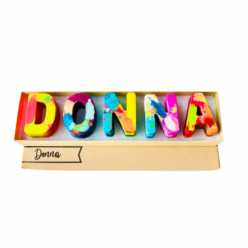 Personalized Name Crayons Gift Set Crayon Name Set Custom Alphabet Name  Crayons in a Gift Box Crayon Favor art Supplies Kids 